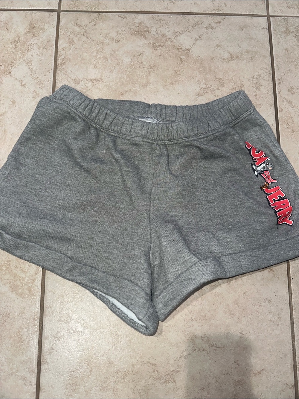 Tom and Jerry Graphic Lounge Shorts Gray Fleece Women’s Size Medium